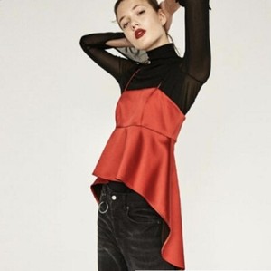 red satin top zara