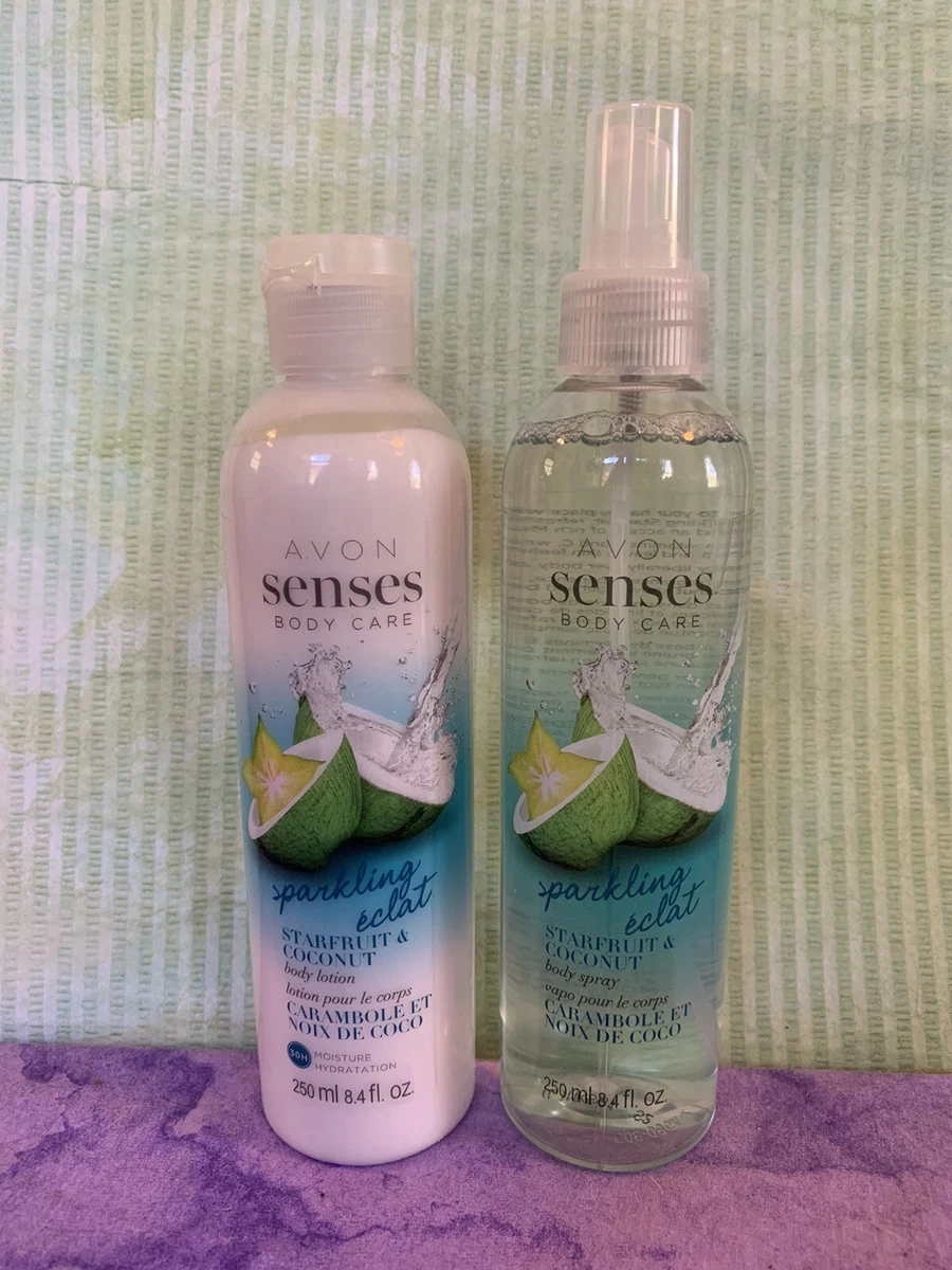 Avon Senses Body Care Lotion moisturizing scented Body Spray Starfruit Coconut