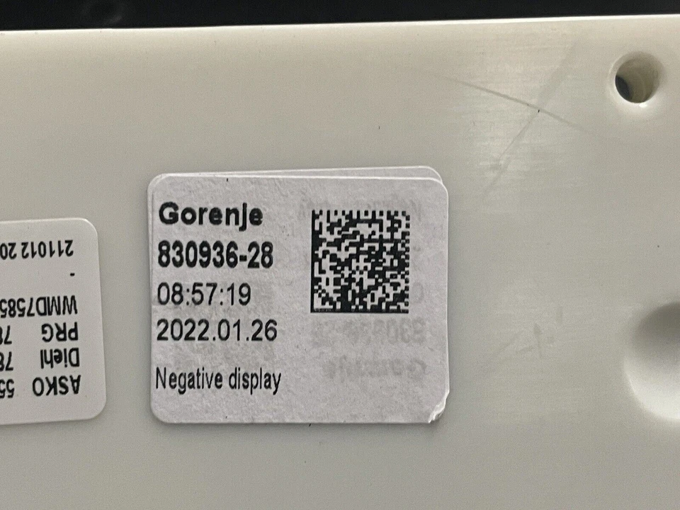 PANEL DE CONTROL GORENJE 830936-28 |WM1454 Foto 3 de 3