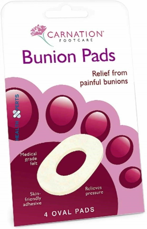 Carnation Bunion Pads (4) Relif From Painful Bunions Foot Health