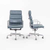 2005 Herman Miller Eames Soft Pad Executive Desk Chair in Blue Leather 15+ Avail