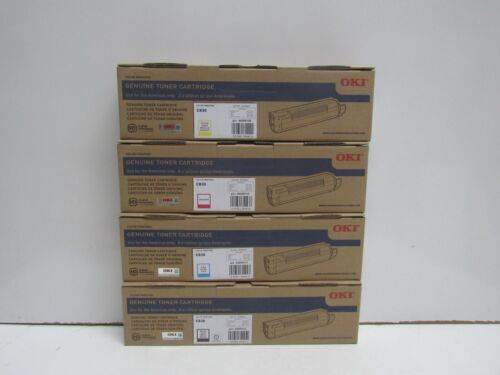 LOT OF 4! GENUINE OKI 44059109/44059110/44059111/44059112 (C830) TONER CARTRIDGE