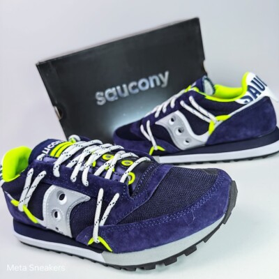 Saucony US 9 Mens Navy Blue Silver Volt White Retro Runner Jazz DST S70528 9 NIB