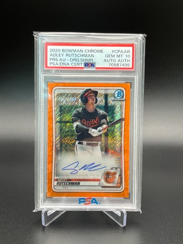 2020 Bowman Chrome Adley Rutschman Auto Orange Shimmer /25 PSA 10 Orioles CPAAR - 第 1/2 張圖片