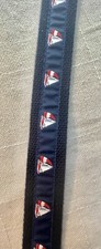 Canvas Belt -Ribbon Nautical Sailboats Navy/Red 40in. Silver Double Buckle Belt