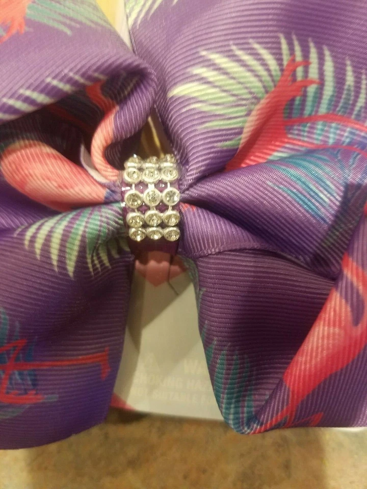 JOJO 大发蝴蝶结 火烈鸟/热带棕榈叶 美丽颜色 紫色 — 第 3/4 张图片