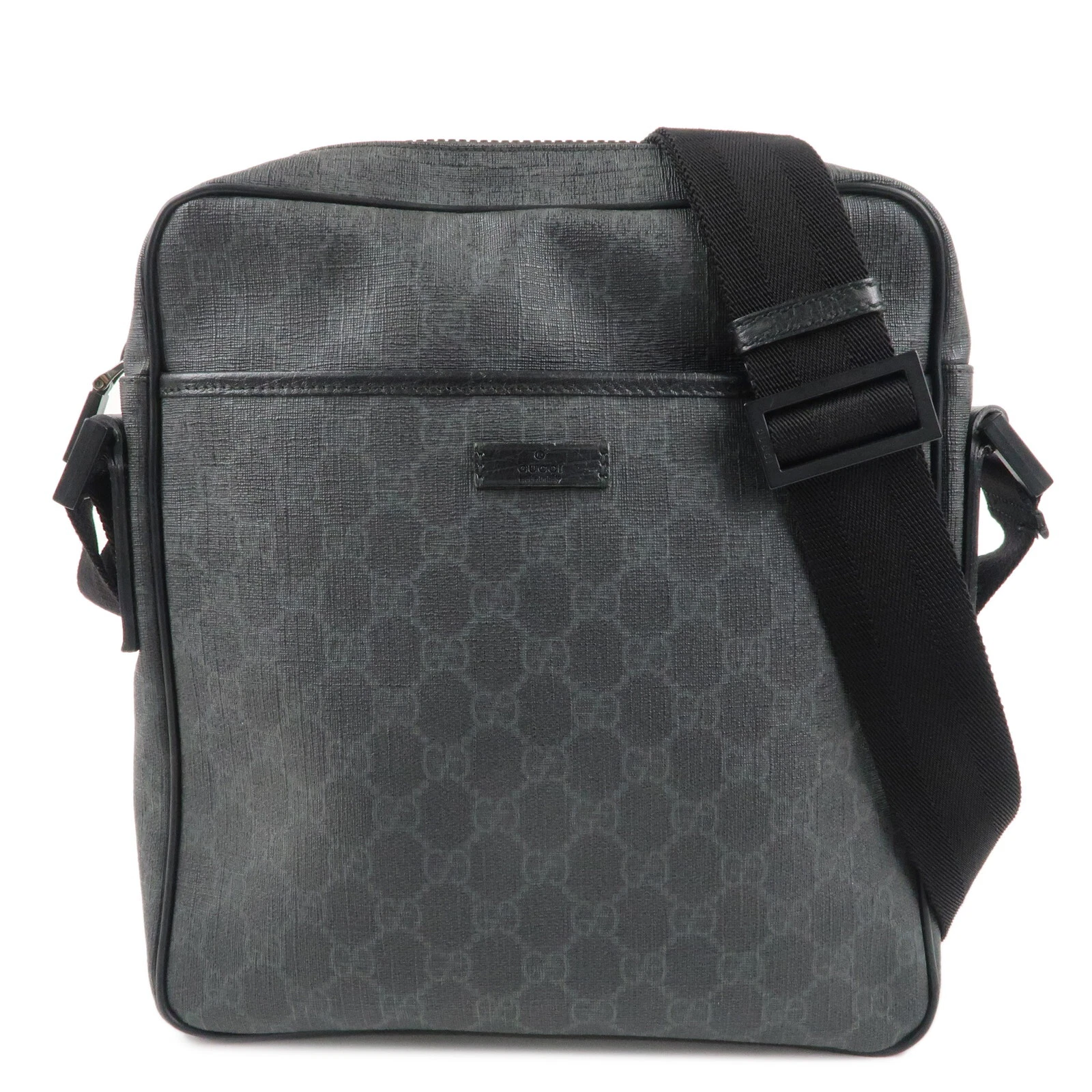Authentique sac bandoulière GUCCI GG Supreme cuir bandoulière noir 162907 occasion F/S