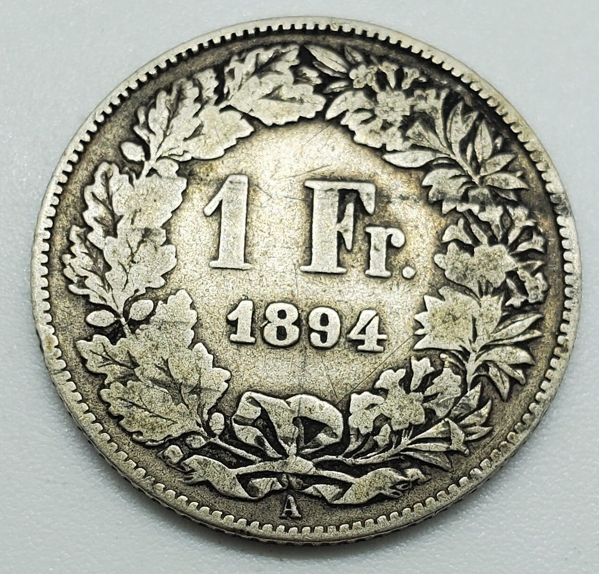 1894 A 1 Fr One Franc Helvetia Silver Coin Swiss Switzerland #7 | eBay