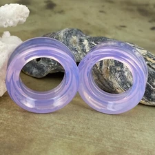 Lavender Opalite Stone Double Flare Tunnels (STN-752) gauges plugs PICK SIZE