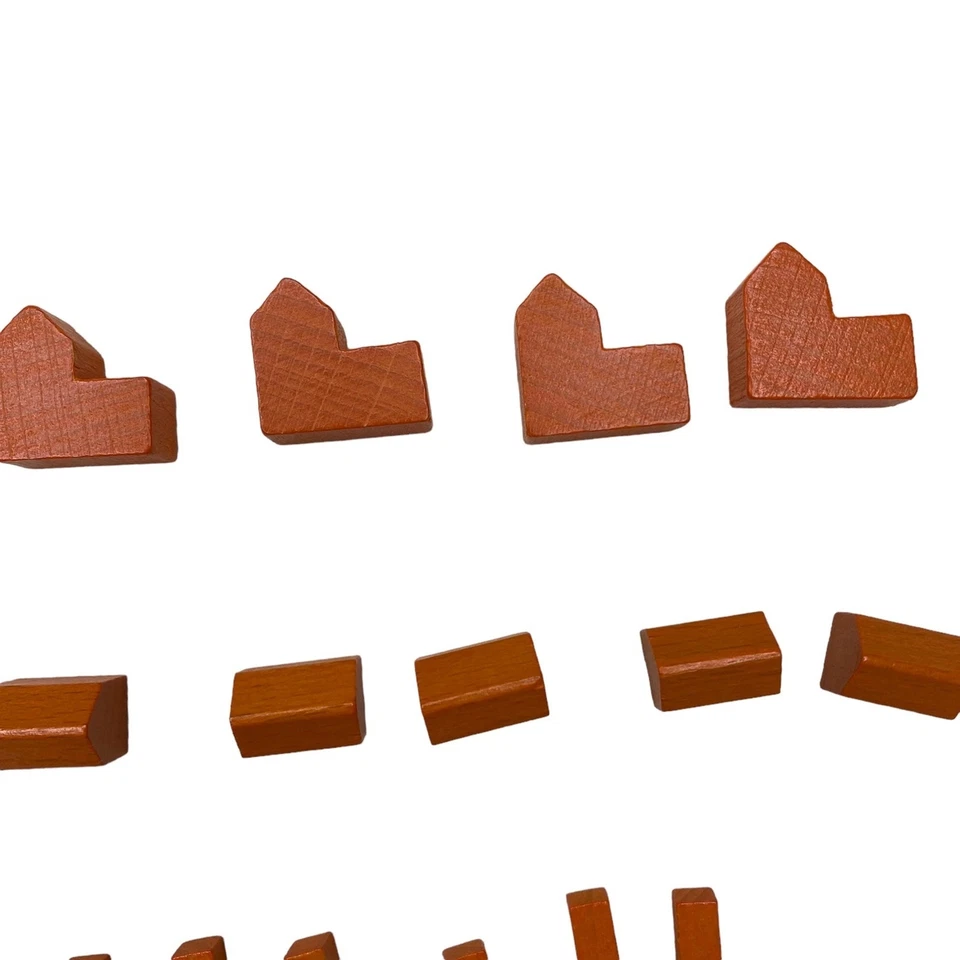 Piezas de repuesto de madera Settlers of Catan Orange Road City Settlement Foto 2 de 4