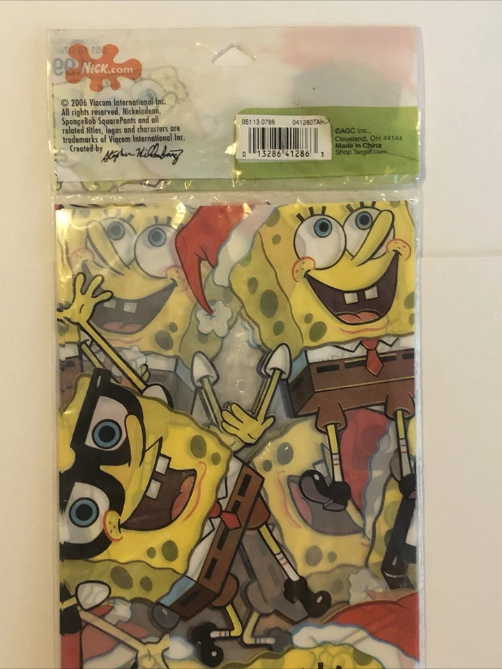 Bob Esponja Calça Quadrada Sacolas de Festa 12 Peças Natal Nickelodeon NOS 2006 - Imagem 4 de 4