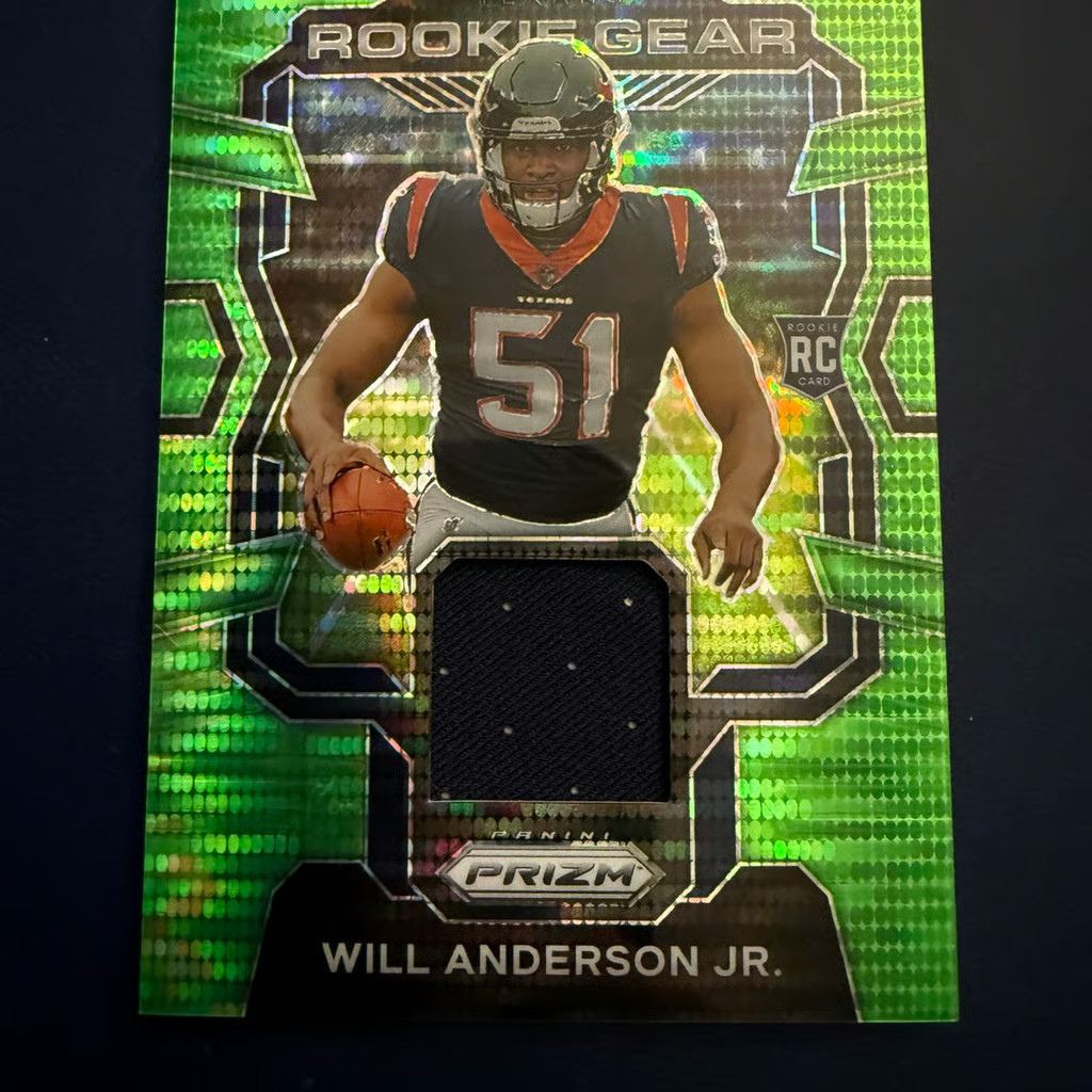 2023 Panini Prizm - Rookie Gear Will Anderson #RG-WA Neon Green Pulsar Prizm...