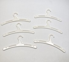 Vintage Doll Accessories Clothes Hangers White 5" Long Lot Of 6