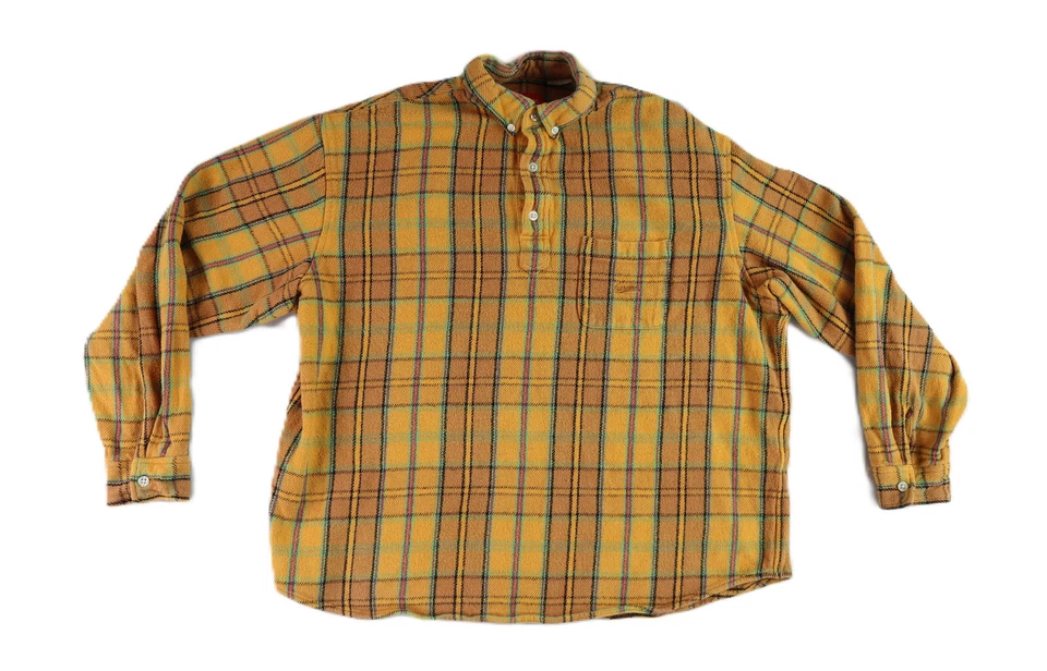 SUPREME Para Hombres Mediano Pullover Franela a Cuadros Camisa Bordada Bolsillo en el Pecho Logo Foto 4 de 4