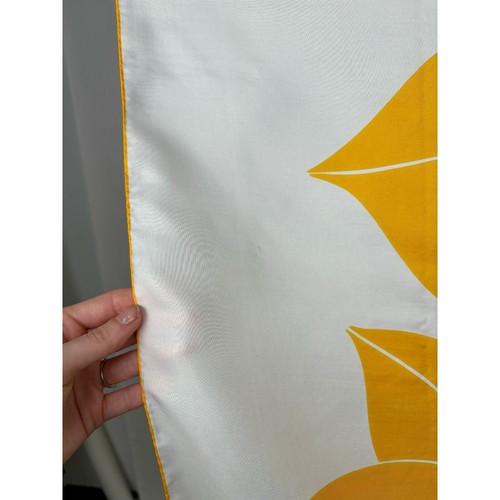 Vintage Jean Dessès Silk Scarf large Yellow Flower Print White Background France - Picture 8 of 10