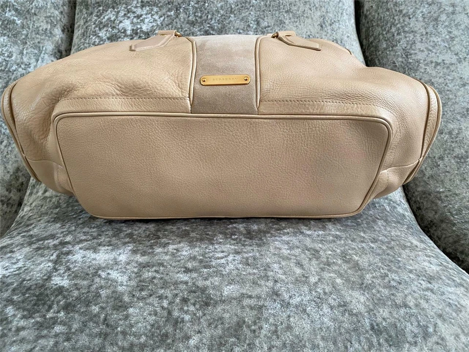 BOLSO DE BOLOS COLECCIÓN BURBERRY Cuero Gamuza Bolso de Hombro Cartera NUEVO Foto 3 de 4
