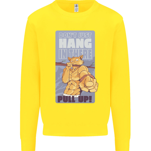 Pull Up Funny Cat Gym Training Kids Sweatshirt Jumper - Picture 33 of 97