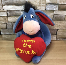 Disney Eeyore Plush 10" Winnie The Pooh Stuffed Animal Cuddly Toy Love Heart