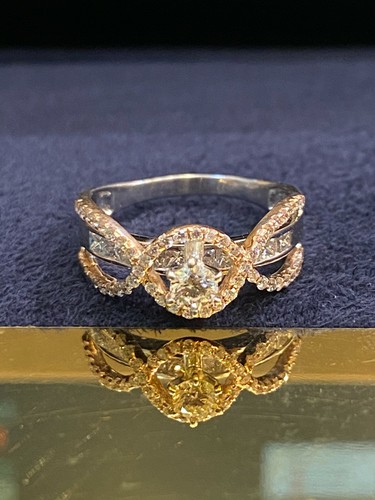 1,23 kt runder Princess-Schliff Diamanten Jubiläum Solitär Ring in 585 14 K Gold - Bild 8 von 12