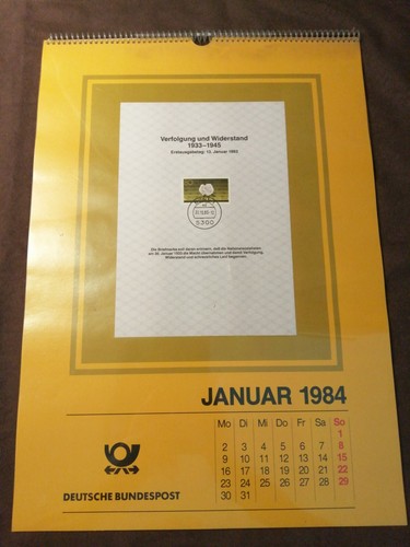 Deutsche Bundespost 1984 Kalender mit 14 Sondermarken; Ersttagsblätter 