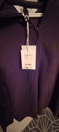 RAINS Addis Fleece Black Half Zip GQ Box Mens Size XL New with Tags - Picture 8 of 8