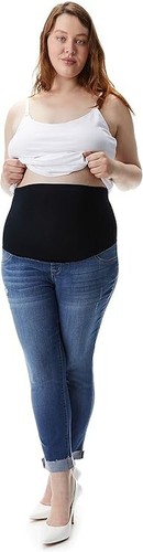 1822 Denim Women's Maternity 27" Distressed Ankle Cuff Skinny Jeans with Bellyba - Picture 6 of 8