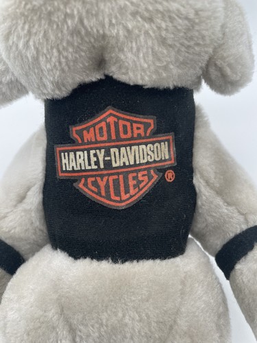 VTG 1993 Harley Davidson Plush Bulldog Stuffed Animal Biker Puppy Dog 12" Tall - Picture 2 of 3
