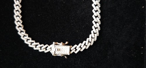 Moissanite Cuban Monaco Necklace 16 inch - Picture 2 of 8
