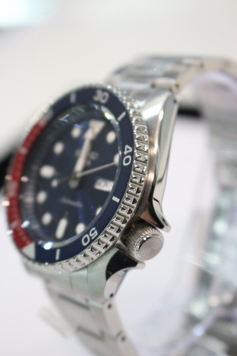 Seiko 5 Sports 4R36 07G0 24 Jewels Blue Red Watch | eBay