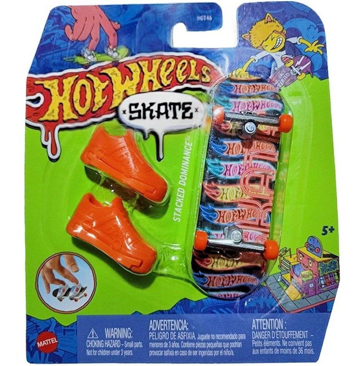 Hot Wheels Skate De Dedo Com Tênis Stacked Dominance - HNG32