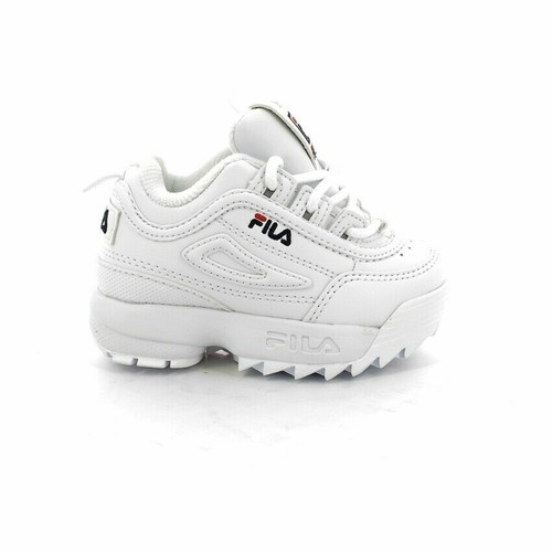 SCARPE FILA BAMBINO BAMBINA SNEAKERS UNISEX DISRUPTOR INFANTS 1010826.1FG  BIANCO | eBay
