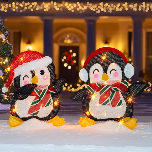 Schillernde helle Weihnachten Außendekoration Hof, 2D Pre-Lit beleuchtet Weihnachten Fe... - Bild 1 von 7