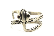 Vintage VVA Mexico Sterling Silver Snake Wrap Ring Eagle Mark 3, Size 6 1/4