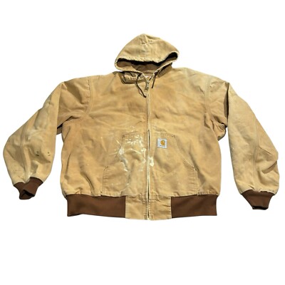 Vintage Carhartt Jacket Mens XL Duck Brown Canvas Worn Work Wear