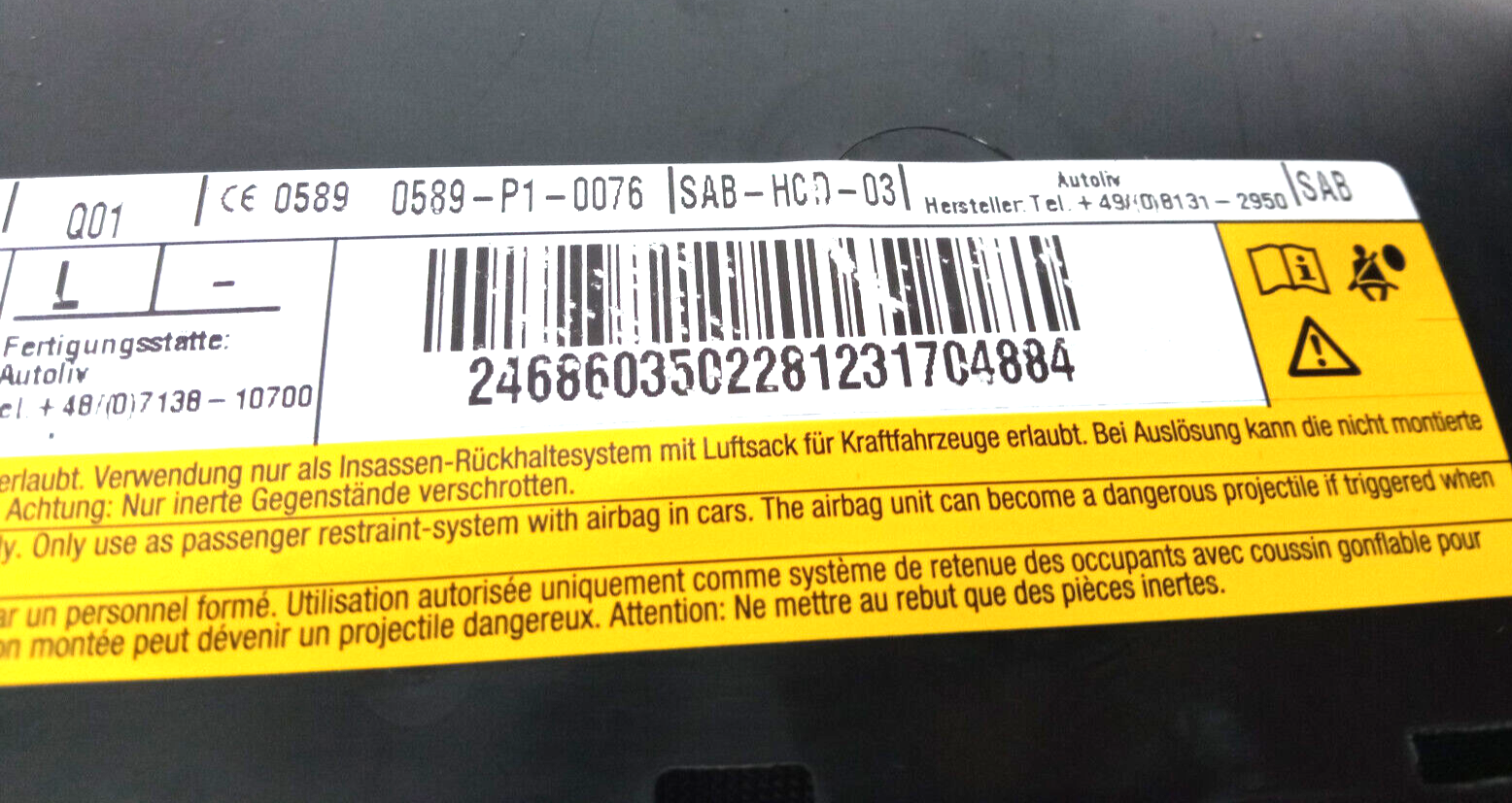 Module Srs Seat Driver LHD Mercedes Class A 200 CDI W176  
