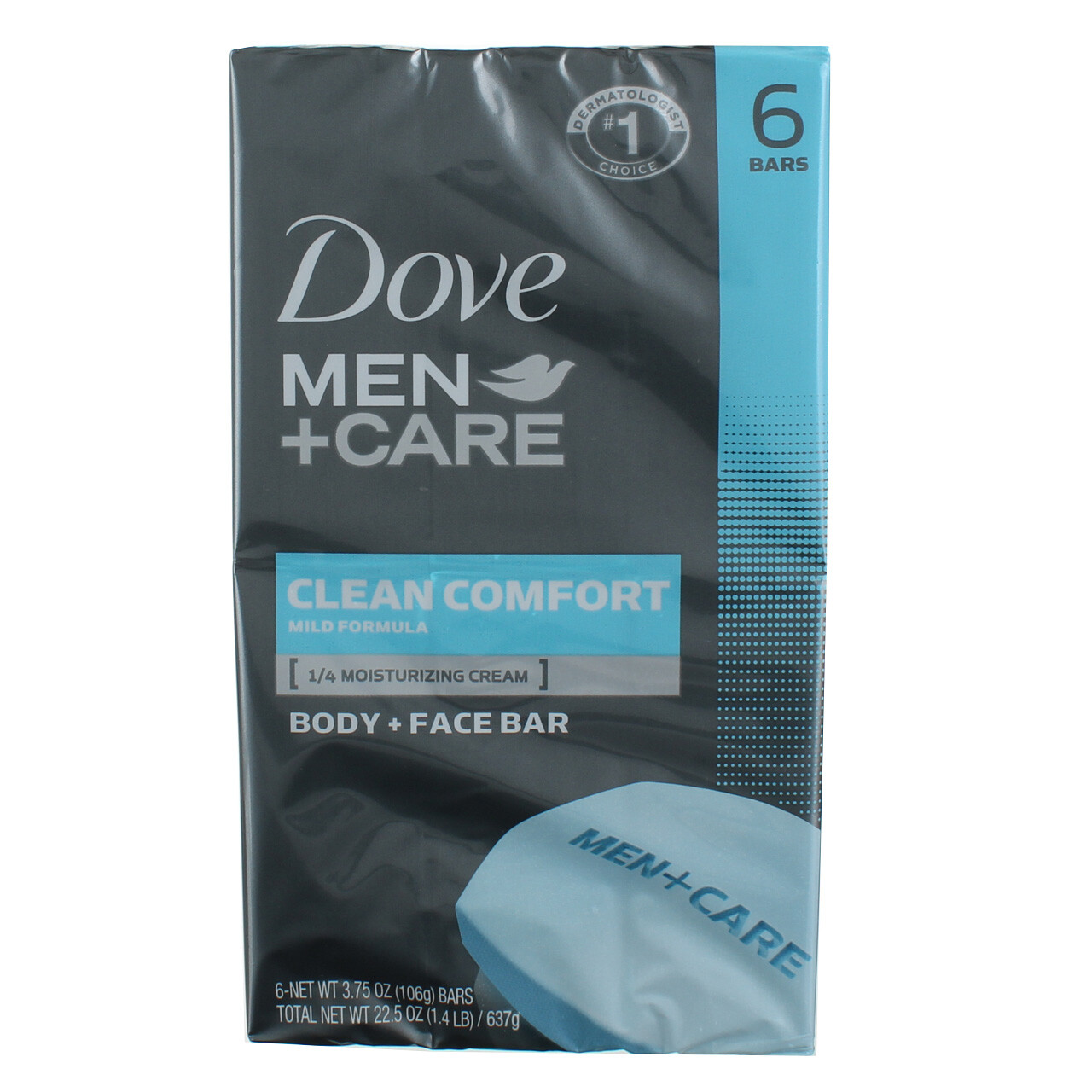 4 Pack Dove Men + Care Clean Comfort Moisturizer Cream Bars, 3.75 oz, 6 Ct