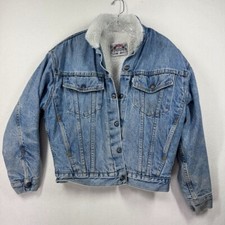 Vintage Levi  s Jean Jacket Sherpa Lined Womens Size Large Trucker 90s