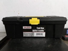 12" x 6" Black & Yellow Toolbox w/ Handle - Carrying Toolbox - Pre Owned (tr)