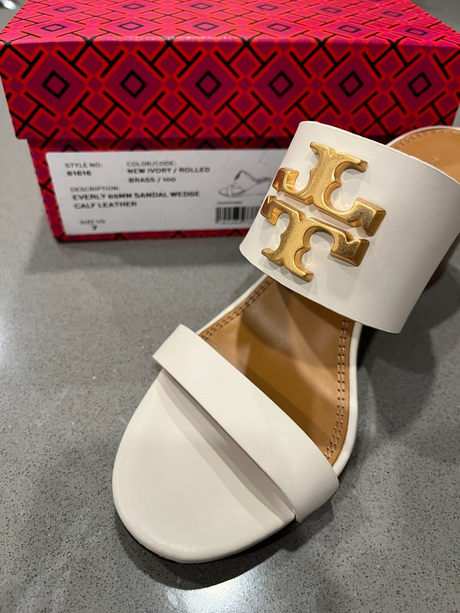 Tory Burch Everly 65mm Sandal Wedge, White, Size 7, NIB | eBay Tory Burch Everly 65mm Sandal Wedge, White, Size 7, NIB | eBay