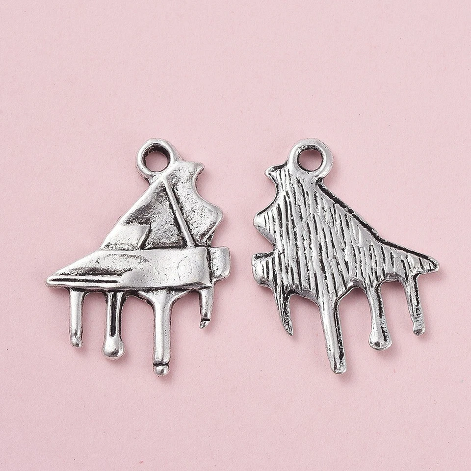 24шт музыкальные инструменты тема подвеска антикварные серебряные подвески ювелирные изделия 17 ~ 35 мм - Изображение 2 из 4