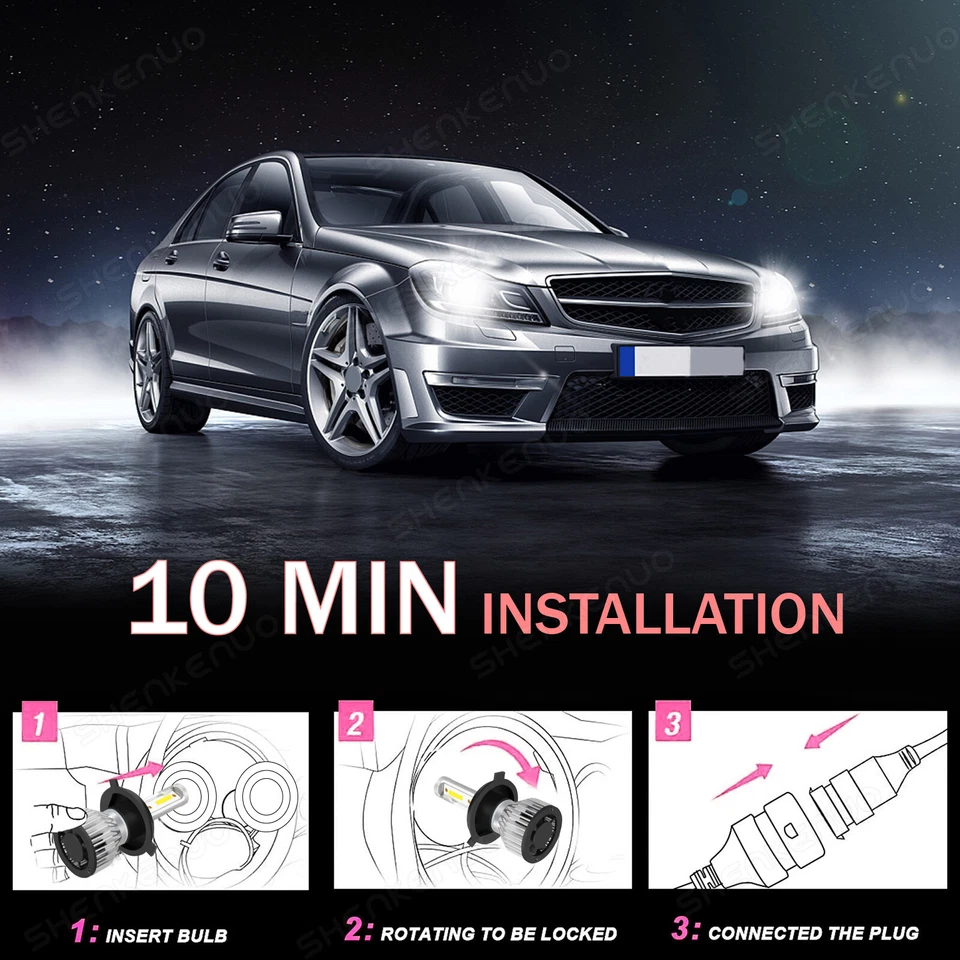 Para TOYOTA T100 1993-1997 1998 - 2 PIEZAS 9003 LED Faro Bombillas de haz alto/bajo Kit Foto 2 de 4