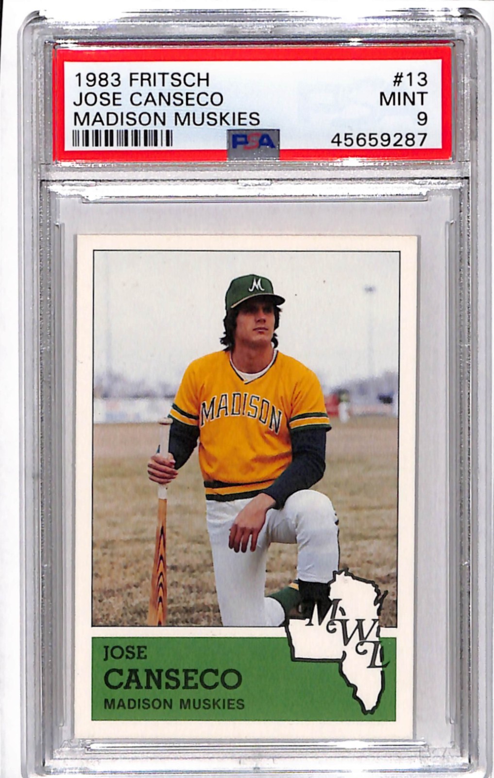 1983 Fritsch Jose Canseco #13 Madison Muskies PSA 9