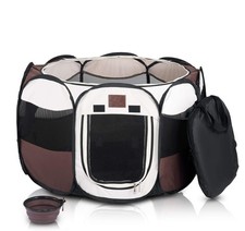 Portable Foldable Playpen Exercise Kennel Dogs Cats Indoor/Outdoor Removable ...