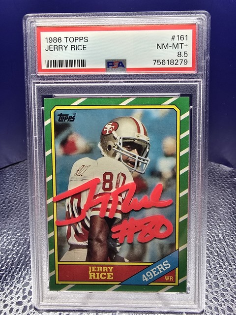 JERRY RICE 1986 Topps (RC,AU) Pink Ink Inscribed Auto 49ers Autograph