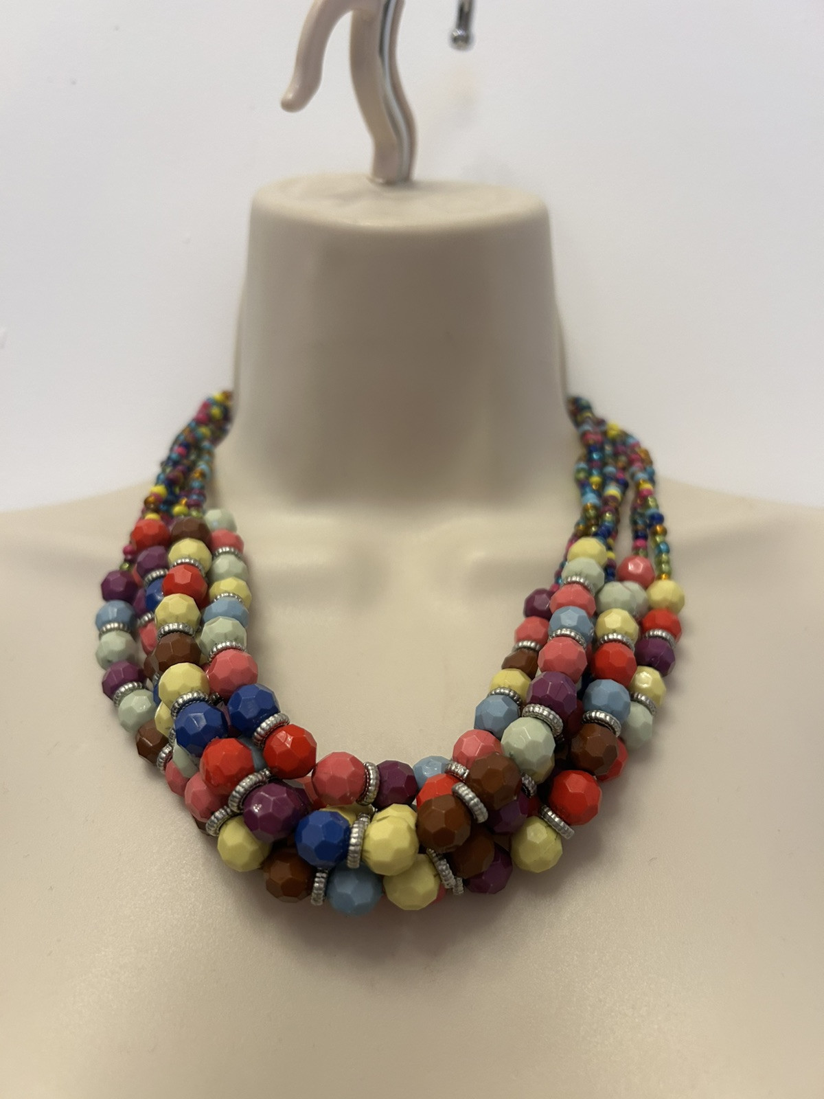 Collar Length Multi Strand Colourful Plastic Bead… - image 12