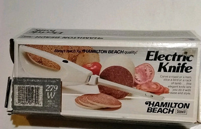 Hamilton Beach 279W Electric Knife with original box, blade protector. Open Box.