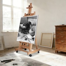 Large Heavy-Duty Studio Artist Easel H-Frame Wood Painting Art Easel Standing