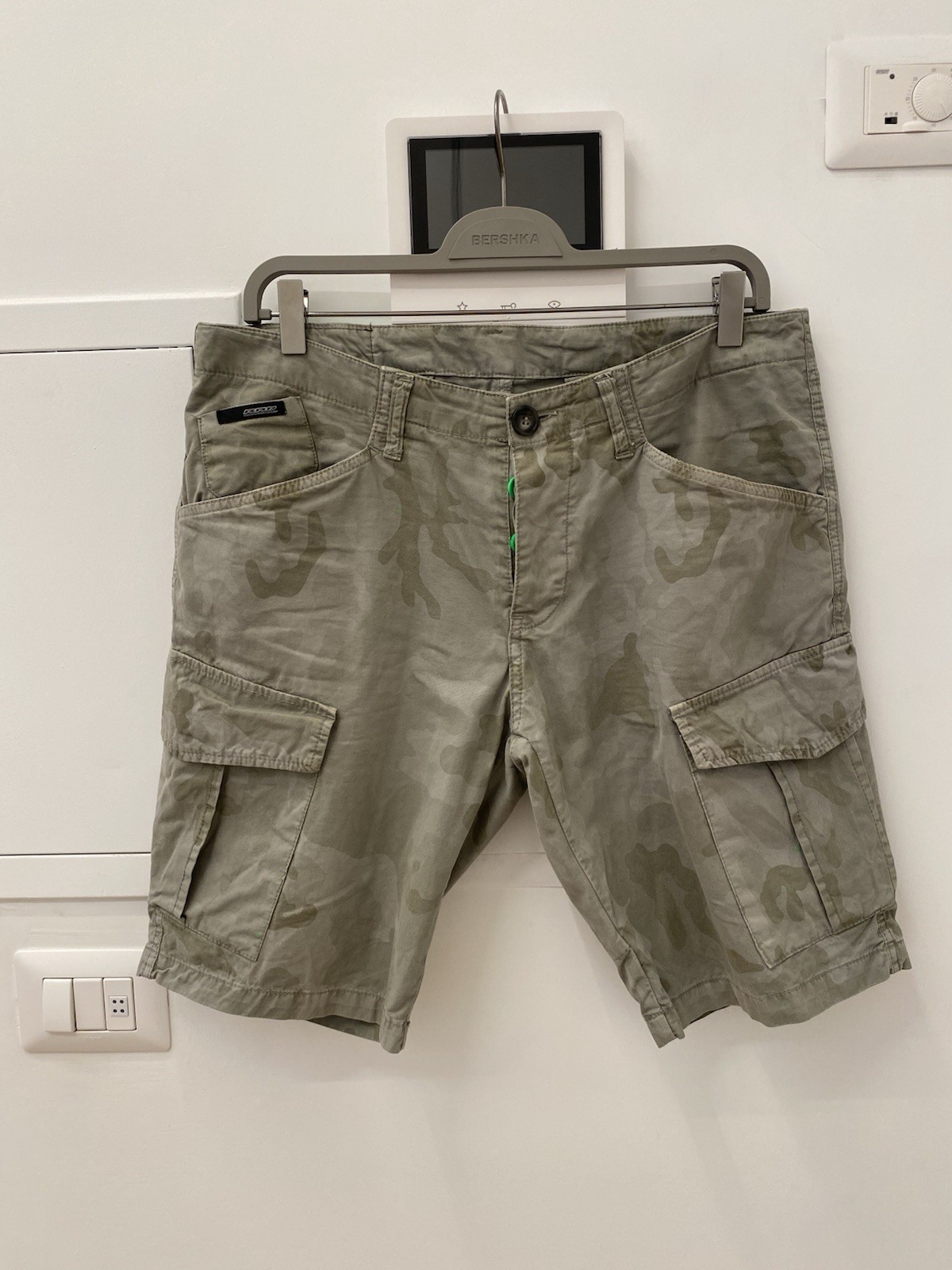 RRD Pantaloncini Uomo Verde Militare Bermuda Con Tasche Laterali Tg 32
