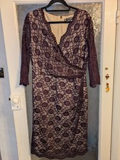 Size 16 Principles Ben de Lisi Purple Lace Midi Dress