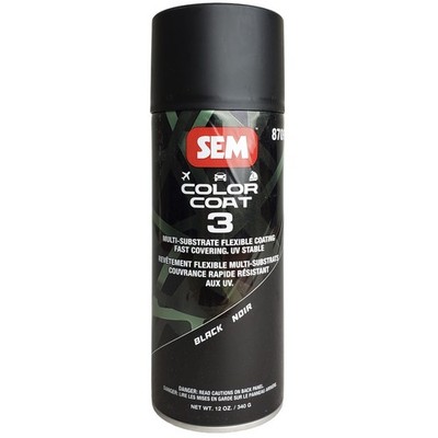 SEM Color Coat 3 Black 12oz Aerosol Flexible Interior Vinyl Paint Coating